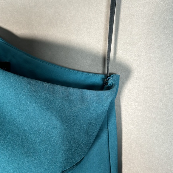 Betsy & Adam, One-Shoulder Ruched Sheath Dress, teal, size 8, NWT - Picture 6 of 8